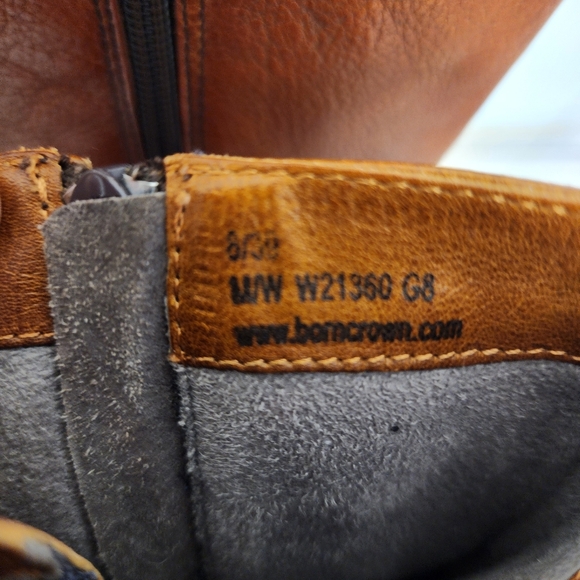 Brown Born Congac Leather Lace-Up Boots - Picture 6 of 11